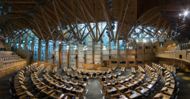 an image showing the Scottish parliament debating chamber